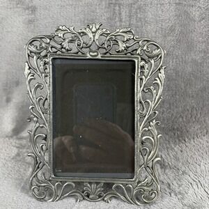 Jennifer Moore Ornate Pewter Frame Victorian Photo Frame Free Standing ~3.5 X 5